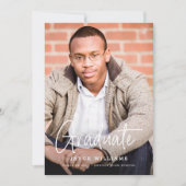 Chic Eenvoudig Modern Script Twee Foto Afstuderen Aankondiging (Voorkant)