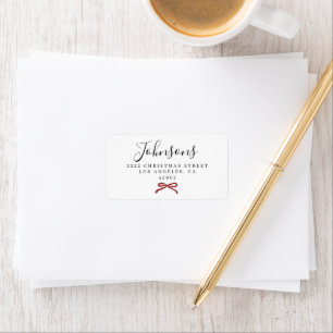 Chic Eenvoudig Rode Strik Script Familie Retouradr Etiket