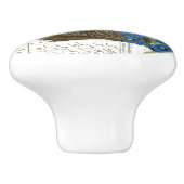 Chic  Egel & Flowers French Script Knob Keramische Knop (Zijkant)