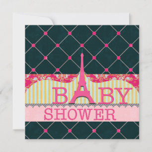 Chic Eiffel Tower Baby shower Kaart