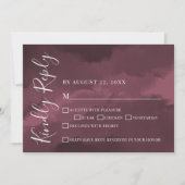 Chic Elegant Aquarelle Bourgogne Mariage Carte RSV (Devant)