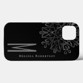 Chic Elegant Black en White  Monogramed Case-Mate iPhone Case (Achterkant (horizontaal))