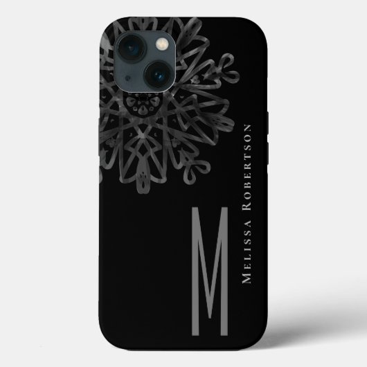 Chic Elegant Black en White  Monogramed Case-Mate iPhone Case (Achterkant)