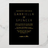 Chic Elegant Black Mariage Gold Foil Invitation (Recto)