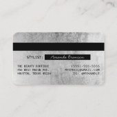 Chic élégant Black Silver Luxe Logo de carte de cr (Dos)