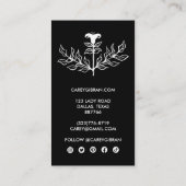 Chic Elegant Black White Lily Line Drawing Custom Visitekaartje (Achterkant)