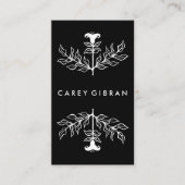 Chic Elegant Black White Lily Line Drawing Custom Visitekaartje (Voorkant)