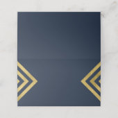 Chic Elegant Blauw en Faux Goud Geometrisch (Buitenkant ongevouwen)