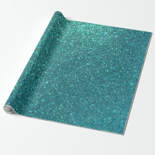 Chic Elegant Blauwgroen Blue Sparkly Glitter Cadeaupapier