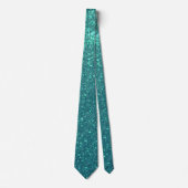 Chic Elegant Blauwgroen Blue Sparkly Glitter Stropdas (Voorkant)