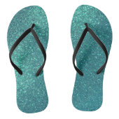 Chic Elegant Blauwgroen Blue Sparkly Glitter Teenslippers (Voetbed)