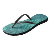 Chic Elegant Blauwgroen Blue Sparkly Glitter Teenslippers (Schuin)