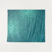 Chic Elegant Blauwgroen Blue Sparkly Glitter Wandkleed (Voorkant (horizontaal))