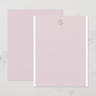 Chic Elegant Bleek Lavender White Violet Monogram Notitiekaartje