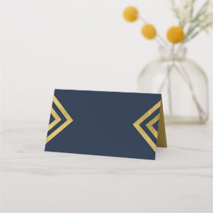 Chic Elegant Blue en Faux Gold Geometric