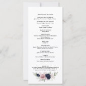 Chic Elegant Blush Navy Blue Wedding Programme (Dos)