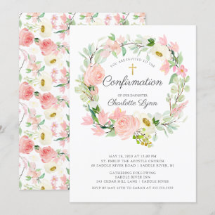 Chic & Elegant Blush Roze Bloemen Bevestiging Kaart