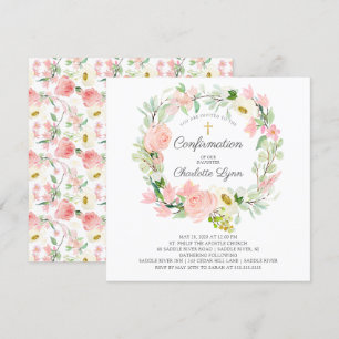 Chic & Elegant Blush Roze Bloemen Bevestiging Kaart