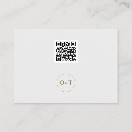 Chic Elegant Boho Floral QR Code Trouwdetails Informatiekaartje (Achterkant)