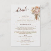 Chic Elegant Boho QR Code Bloemen Trouwdetails Informatiekaartje (Voorkant)
