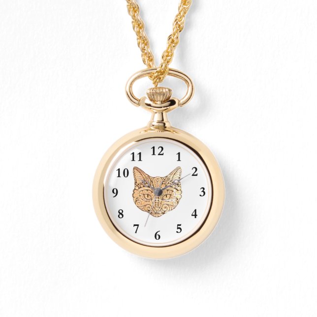 Chic Elegant Cat Moederdag Horloge (Voorkant)