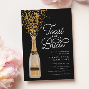 Chic Elegant Champagne Toast Gold Vrijgezellenfees Kaart