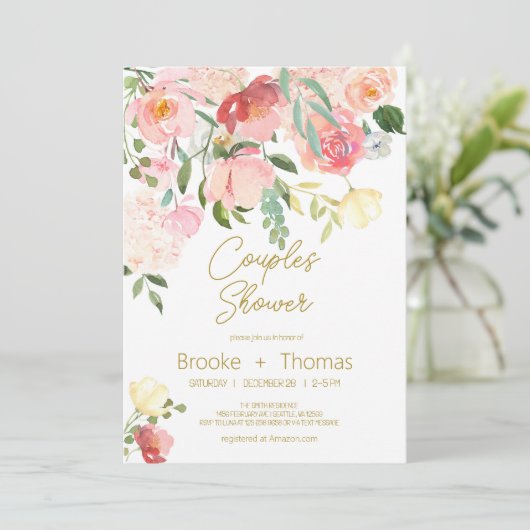 Chic Elegant Couples invitation douche (Debout devant)
