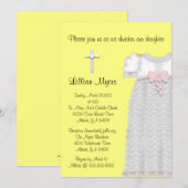 Chic Elegant Cross & Dress Baptism/Christening Kaart (Voorkant / Achterkant)