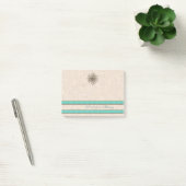 Chic elegant dandelion turquoise stripes post-it® notes (Kantoor)