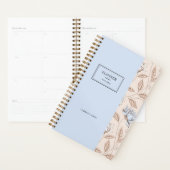 Chic Elegant Dusty Blue Blush Pink Floral Patroon Planner (Display)