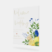 Chic Elegant Été Lemon Floral Mariage Bienvenue (Angle)