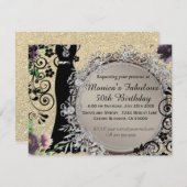 Chic Elegant Fabulous 50th Birthday Aankondiging (Voorkant / Achterkant)