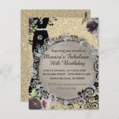 Chic Elegant Fabulous 50th Birthday Briefkaart (Voorkant / Achterkant)