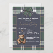 Chic Elegant Fancy Bear R. Lauren theme invitation (Devant)