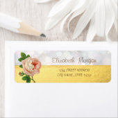Chic Elegant, Gold, Bokeh Flower Address Label (Insitu)