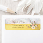 Chic Elegant, Gold, Bokeh Flower Address Label (Insitu)