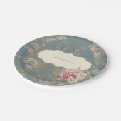 Chic Elegant Gold Damask Rozen Papieren Bordje (Gekanteld)