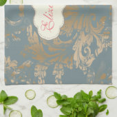 Chic Elegant Gold Damask Rozen Theedoek (Gevouwen)