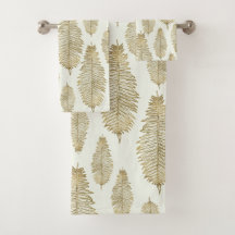 Chic Elegant Gold en Blush Sage Fern Leaf