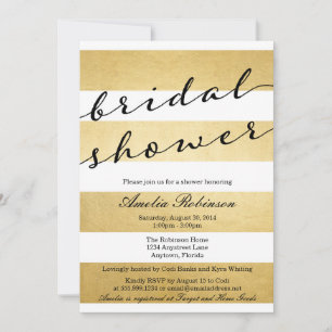 Chic Elegant Gold foil nuptiale invitation douche