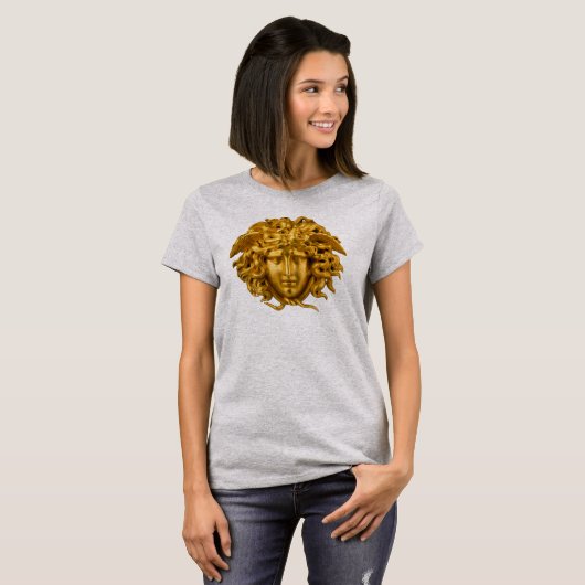 Chic Elegant Gold French Medusa Haute Couture T-shirt (Voorkant volledig)