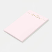 Chic Elegant Gouden Kalligrafie Script Naam Post-it® Notes (Schuin)
