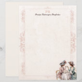 Chic Elegant High Tea Monogrammed Papier van het P (Voorkant / Achterkant)
