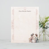 Chic Elegant High Tea Monogrammed Papier van het P (Staand voorkant)