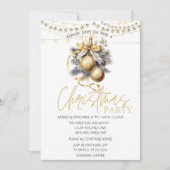 Chic Elegant Kerstballen Sterren Kerstmis Kaart (Voorkant)