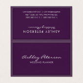 Chic Elegant minimalist Violet Script Visitekaartjes (Buitenkant ongevouwen)