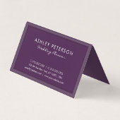 Chic Elegant minimalist Violet Script Visitekaartjes (Achterkant)