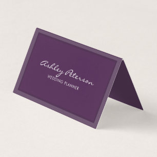 Chic Elegant minimalist Violet Script Visitekaartjes