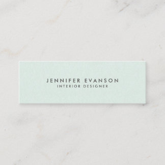 Chic Elegant Mint Green Minimalist Mini Visitekaartje