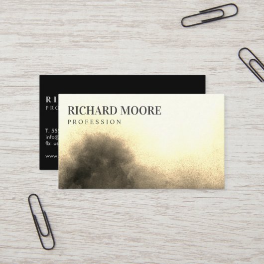 Chic Elegant Misty Golden Abstract Visitekaartje (Voorkant / Achterkant in situ)